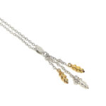 Necklace With Gold Plating And Cubic Zirconia Finished In 925 English Hallmarked Sterling Silver