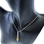 Necklace With Gold Plating And Cubic Zirconia Finished In 925 English Hallmarked Sterling Silver