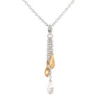 Necklace With Gold Plating And Cubic Zirconia Finished In 925 English Hallmarked Sterling Silver