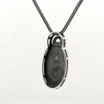 Art Deco Style Black Enamel Pearl And Crystal Necklace Finished In 925 English Hallmarked Sterling Silver