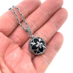 Elizabethan Style Necklace With Blue Enamel And Marcasite Finished In 925 English Hallmarked Sterling Silver