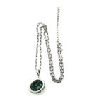 Elizabethan Style Necklace With Green Enamel And Marcasite Finished In 925 English Hallmarked Sterling Silver