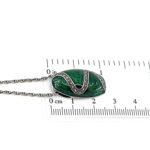 Elizabethan Style Necklace With Green Enamel And Marcasite Finished In 925 English Hallmarked Sterling Silver