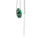 Elizabethan Style Necklace With Green Enamel And Marcasite Finished In 925 English Hallmarked Sterling Silver