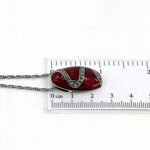 Elizabethan Style Necklace With Red Enamel And Marcasite Finished In 925 English Hallmarked Sterling Silver