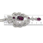 Necklace Elizabethan Style Rhodium Plated Metal Alloy Set With Purple And Clear Czech Crystals 2 Necklace Elizabethan Style Rhodium Plated Metal Alloy Set With Purple And Clear Czech Crystals