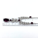 Necklace 1950s Style Rhodium Plated Metal Alloy Set With Purple And Clear Czech Crystals