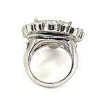 Elegant Ring Edwardian Style Rhodium Plated Metal Alloy Set With Clear Czech Crystals