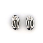 Elizabethan Style Earrings With Black Enamel And Marcasite Detail Finished In 925 English Hallmarked Sterling Silver