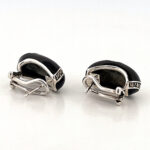 Elizabethan Style Earrings With Black Enamel And Marcasite Detail Finished In 925 English Hallmarked Sterling Silver