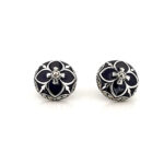 Elizabethan Style Stud Earrings With Blue Enamel And Marcasite Detail Finished In 925 English Hallmarked Sterling Silver 8 Elizabethan Style Stud Earrings With Blue Enamel And Marcasite Detail Finished In 925 English Hallmarked Sterling Silver