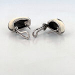 Elizabethan Style Earrings With White Enamel And Marcasite Detail Finished In 925 English Hallmarked Sterling Silver