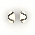 Elizabethan Style Earrings With White Enamel And Marcasite Detail Finished In 925 English Hallmarked Sterling Silver