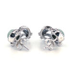 Victorian Style Stud Earrings With Jade And Marcasite Detail Finished In 925 English Hallmarked Sterling Silver