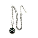 Elizabethan Style Necklace With Green Enamel And Marcasite Finished In 925 English Hallmarked Sterling Silver 1 Elizabethan Style Necklace With Green Enamel And Marcasite Finished In 925 English Hallmarked Sterling Silver