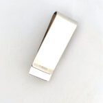 Engine Turned Money Clip Finished In 925 English Hallmarked Sterling Silver