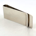 Engine Turned Money Clip Finished In 925 English Hallmarked Sterling Silver