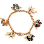 Equestrian Charm Bracelet Gold Plated Metal Alloy Set With Enamel 1 Equestrian Charm Bracelet Gold Plated Metal Alloy Set With Enamel