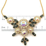 Floral Choker Necklace With Sparkling Czech Crystals | Gold Plated