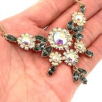 Floral Choker Necklace With Sparkling Czech Crystals | Gold Plated