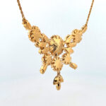 Floral Choker Necklace With Sparkling Czech Crystals | Gold Plated