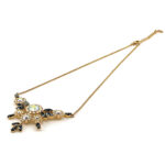 Floral Choker Necklace With Sparkling Czech Crystals | Gold Plated