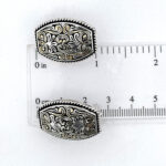 Floral Design Stud Earrings Victorian Style With Gold Plating Finished In 925 English Hallmarked Sterling Silver