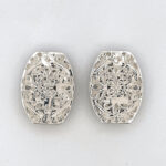 Floral Design Stud Earrings Victorian Style With Gold Plating Finished In 925 English Hallmarked Sterling Silver