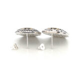Floral Design Stud Earrings Victorian Style With Gold Plating Finished In 925 English Hallmarked Sterling Silver