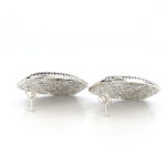 Floral Design Stud Earrings Victorian Style With Gold Plating Finished In 925 English Hallmarked Sterling Silver