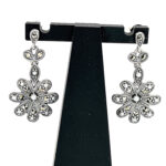 Victorian Style Floral Drop Earrings With Marcasite And Pearl Detail Finished In 925 English Hallmarked Sterling Silver