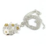 Floral Necklace With Gold Plating And Mother Of Pearl | 925 Sterling Silver