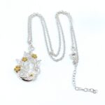 Floral Necklace With Gold Plating And Mother Of Pearl | 925 Sterling Silver