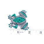 Frog Pin Brooch Art Nouveau Style With Enamel Marcasite And Citrine Eyes Finished In 925 English Hallmarked Sterling Silver