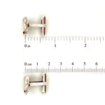 Frog Torpedo Cufflinks Set With Garnet In 925 English Hallmarked Sterling Silver