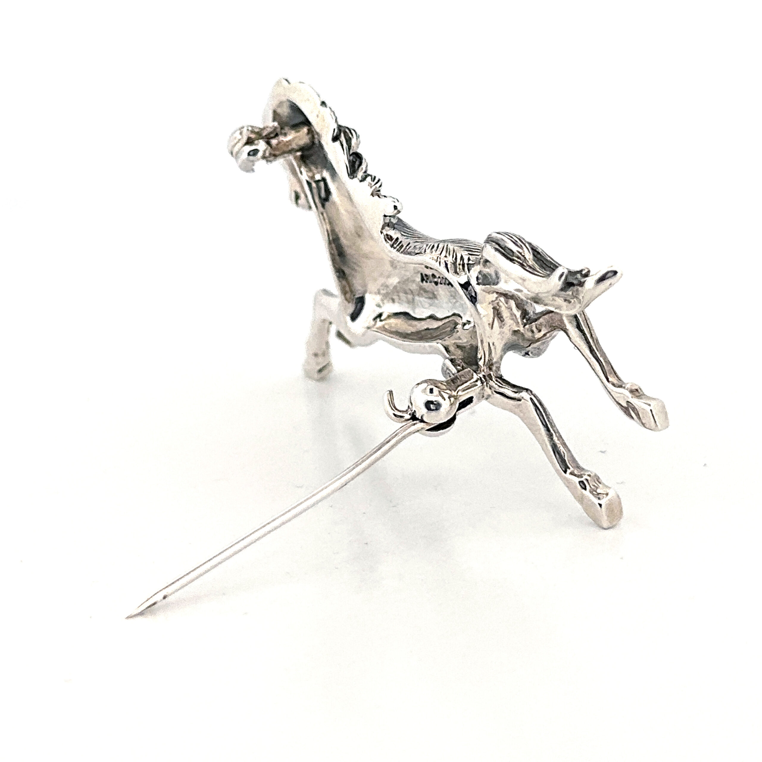 B440 (3) Galloping Horse Brooch, finished in 925 English Hallmarked Sterling Silver