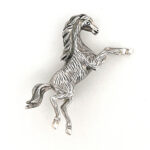 Galloping Horse Brooch, finished in 925 English Hallmarked Sterling Silver 7 Galloping Horse Brooch, finished in 925 English Hallmarked Sterling Silver