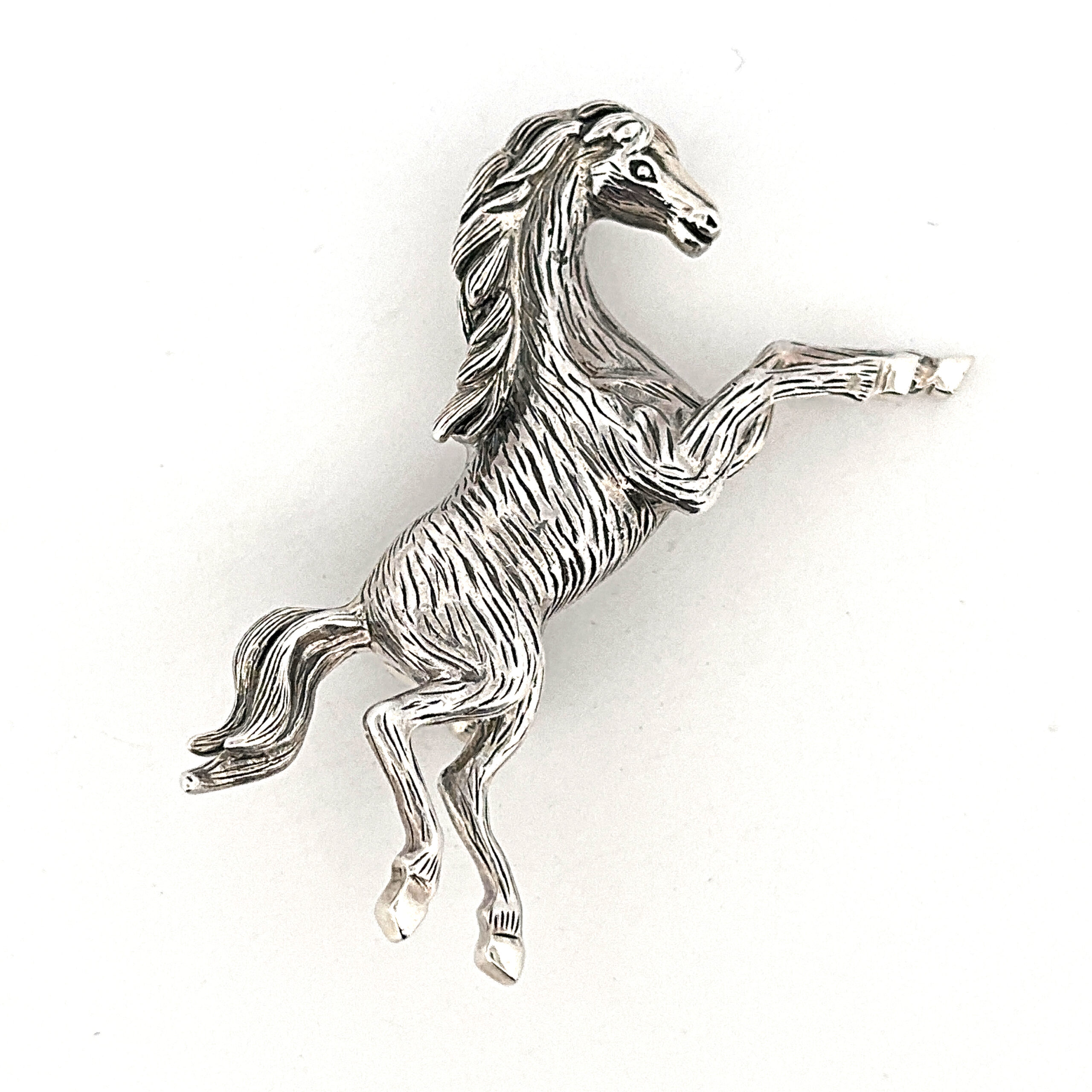 B440 (5) Galloping Horse Brooch, finished in 925 English Hallmarked Sterling Silver