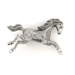 Galloping Horse Brooch, finished in 925 English Hallmarked Sterling Silver 8 Galloping Horse Brooch, finished in 925 English Hallmarked Sterling Silver