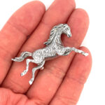 Galloping Horse Brooch, finished in 925 English Hallmarked Sterling Silver 3 Galloping Horse Brooch, finished in 925 English Hallmarked Sterling Silver