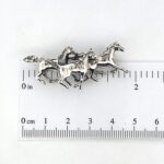 Galloping Horses Brooch, finished in 925 English Hallmarked Sterling Silver