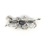 Galloping Horses Brooch, finished in 925 English Hallmarked Sterling Silver