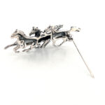 Galloping Horses Brooch, finished in 925 English Hallmarked Sterling Silver