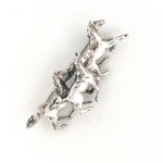 Galloping Horses Brooch, finished in 925 English Hallmarked Sterling Silver