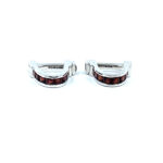 Garnet Wrap Around Cufflinks Set With Garnet In 925 English Hallmarked Sterling Silver