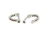Garnet Wrap Around Cufflinks Set With Garnet In 925 English Hallmarked Sterling Silver