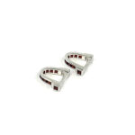 Garnet Wrap Around Cufflinks Set With Garnet In 925 English Hallmarked Sterling Silver