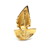 Harlequin Face Pin Brooch With Enamel And Sparkling Czech Crystals | Gold Plated