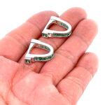 Wrap Around Cufflinks Set With Green Cubic Zirconia In 925 English Hallmarked Sterling Silver