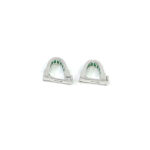 Wrap Around Cufflinks Set With Green Cubic Zirconia In 925 English Hallmarked Sterling Silver